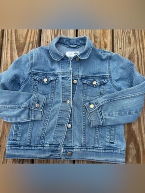 Girl’s Old Navy Denim Jean Jacket Size S (6/7) Classic Medium Wash